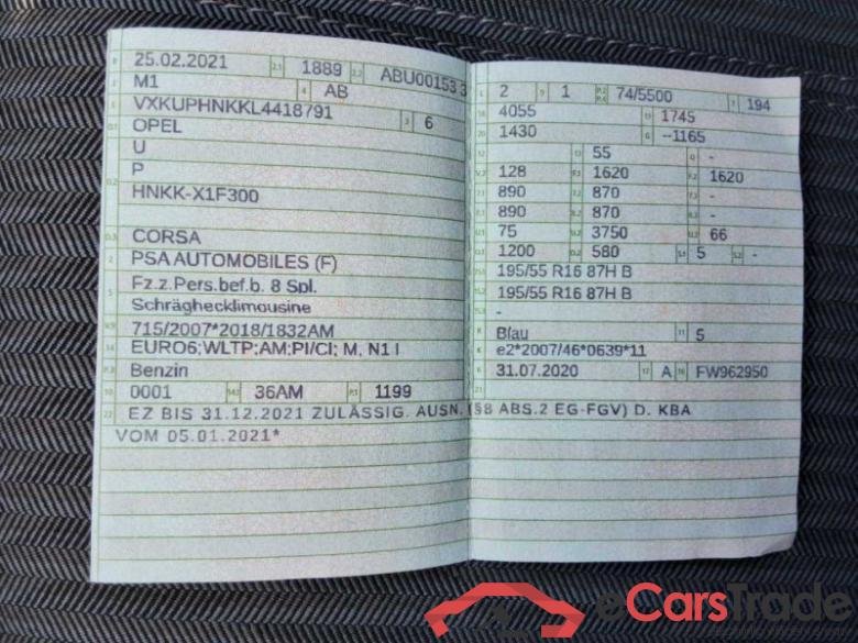 Opel Corsa F (2019->) DE - LimS5 1.2 Turbo EU6d, Edition (EURO 6d), 2019 - 2023 #3