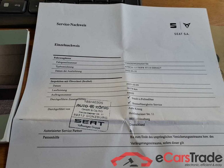 Seat Ateca (KHP)(08.2020->) DE - SUV5 1.5 TSI ACT EU6d, FR OPF (EURO 6d), (Facelift) 2020 - 2024 #2