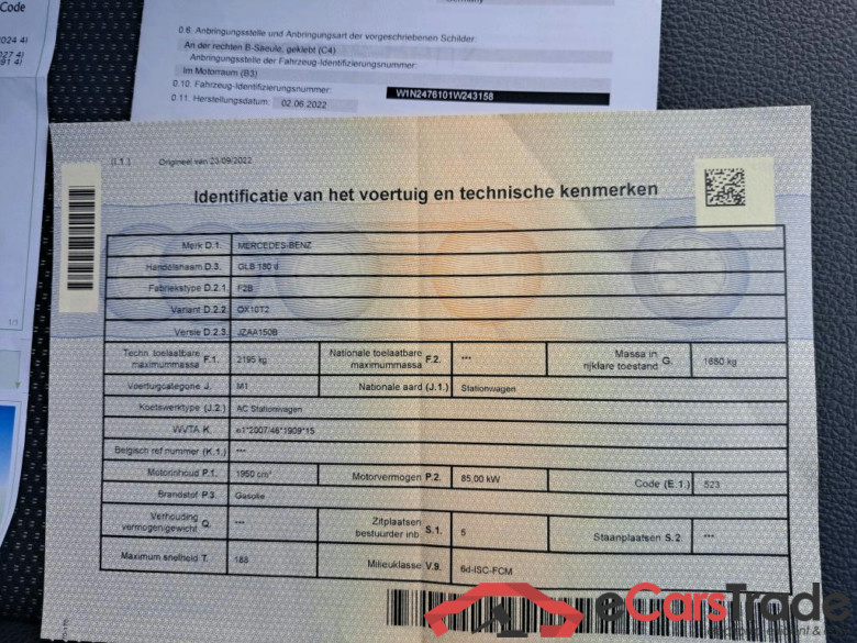 MERCEDES-BENZ GLB 2.0 GLB 180 D BUSINESS SOLUTION ESSENTIA