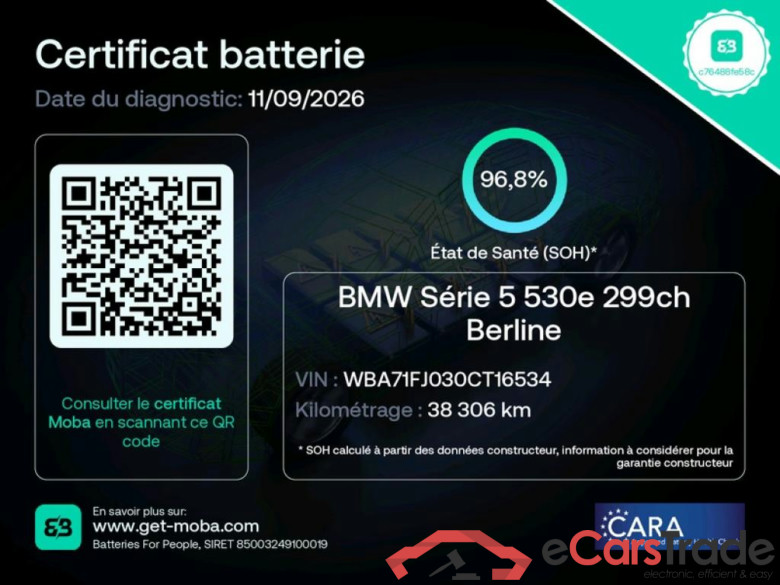 BMW Série 5 / 2023 / 4P / Berline 530e 299ch M Sport BVA8 #3