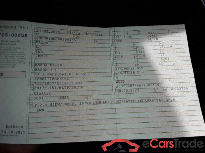 Mazda MX-30 (DR)(05.2020->) DE - SUV5 e-SKYACTIV, Advantage, 2022 - 2025 #2