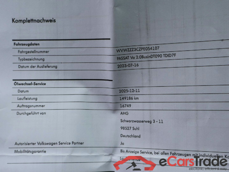 Passat Variant Business 2.0 TDI 90KW AT7 E6d #2